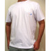 Camiseta Branca com Bordado - masculina adult. m/curta - 100% algodão 30/1